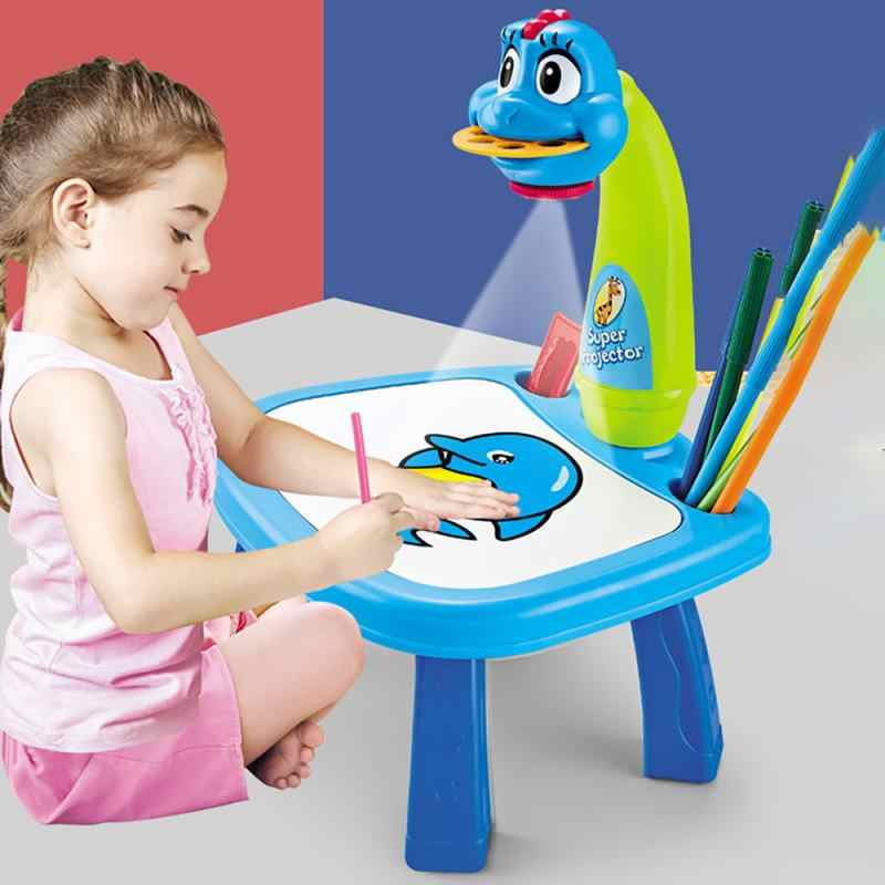 Crianças Led Projetor Arte Desenho Mesa brinquedos Crianças Pintando Quadro  Mesa Artesanato Educação Aprendizagem Ferramentas de Pintura Brinquedo Para  Menina