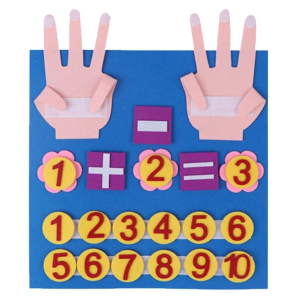 Montessori - Brinquedos educacionais de matemática - Números de dedos de feltro