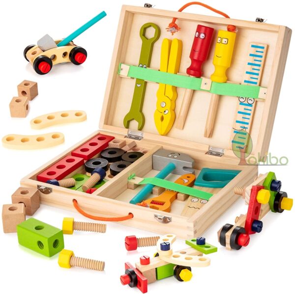 Brinquedos Educativos Montessori - Caixa de Ferramentas de Brinquedo para Crianças